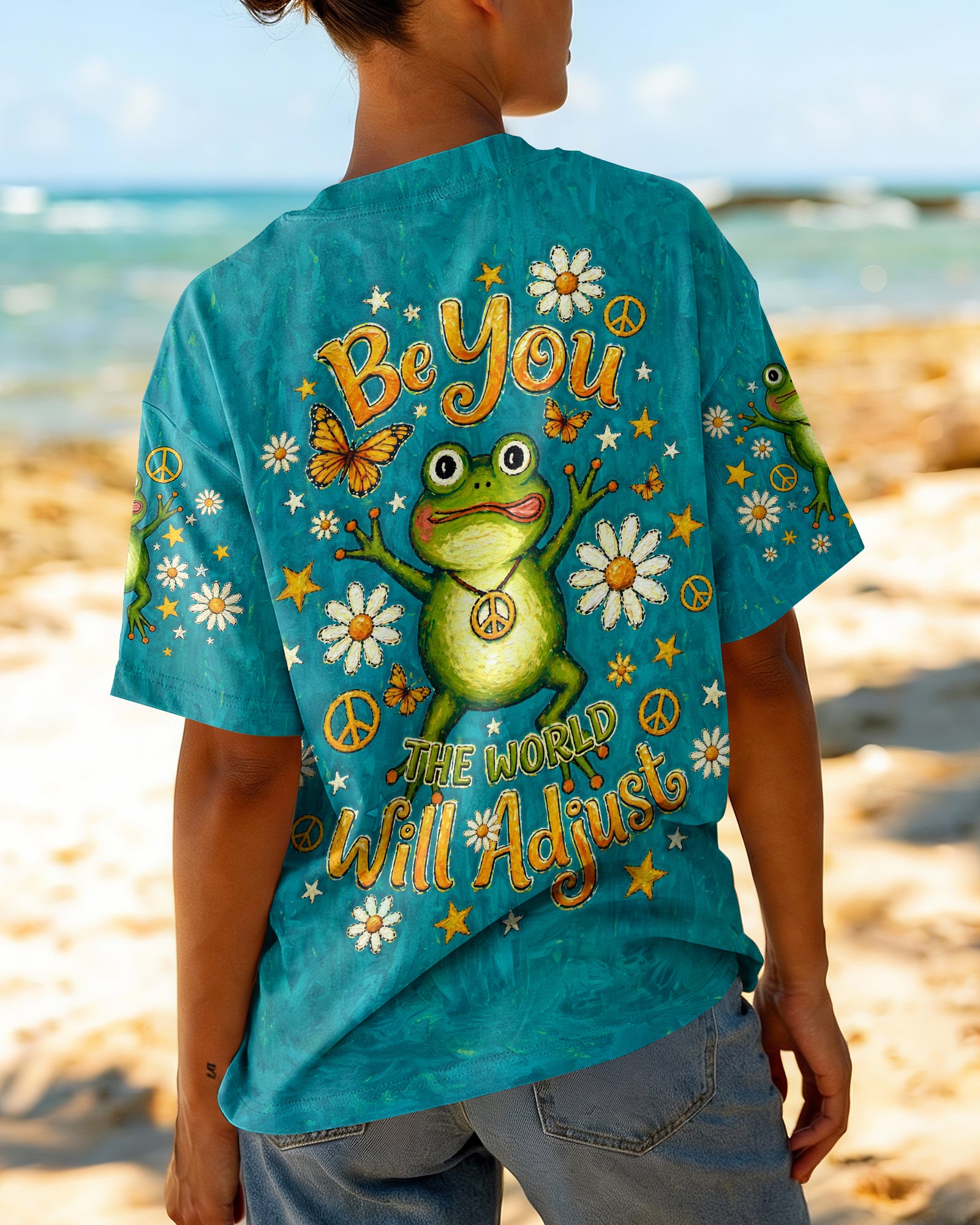 BE YOU THE WORLD WILL ADJUST FROG ALL OVER PRINT  - TLNO2804262