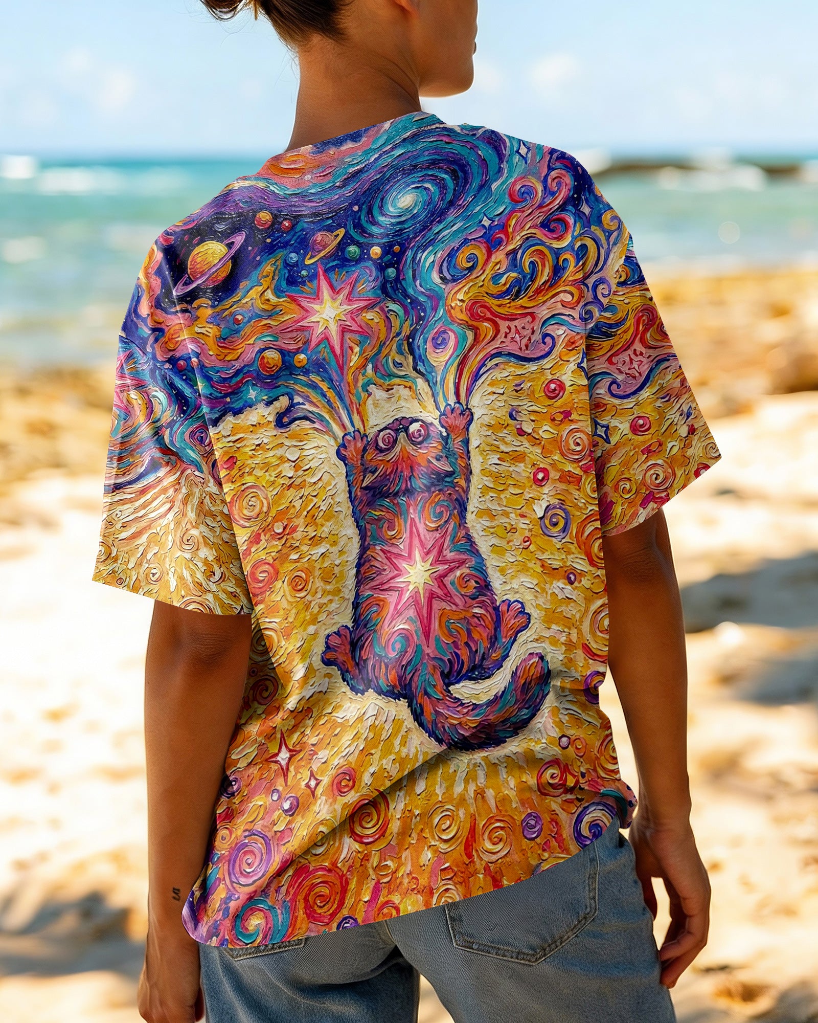 GALAXY CAT BURST SWIRL ALL OVER PRINT - TM0604261