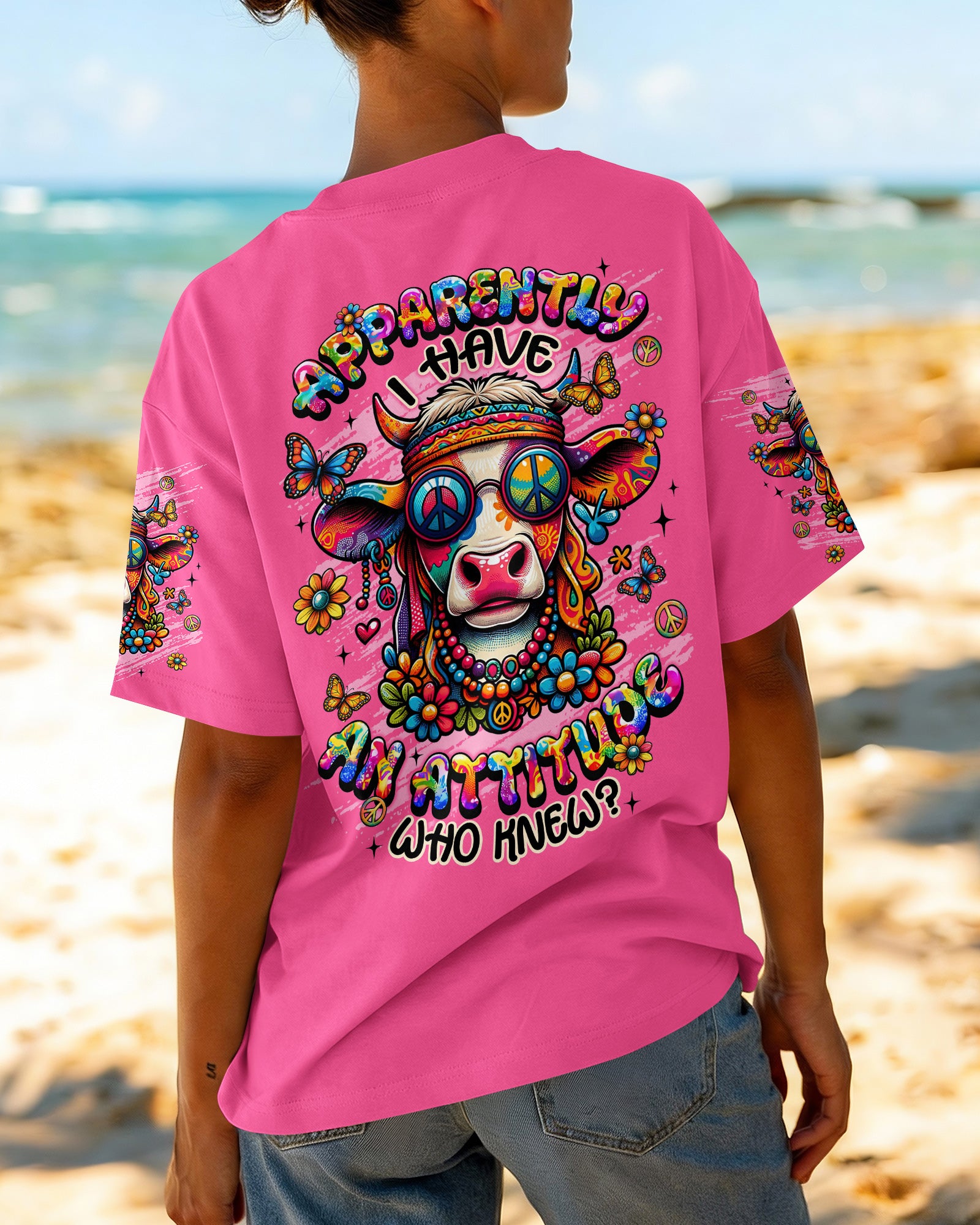 APPARENTLY I HAVE AN ATTITUDE WHO KNEW COW ALL OVER PRINT - TLNT0602261