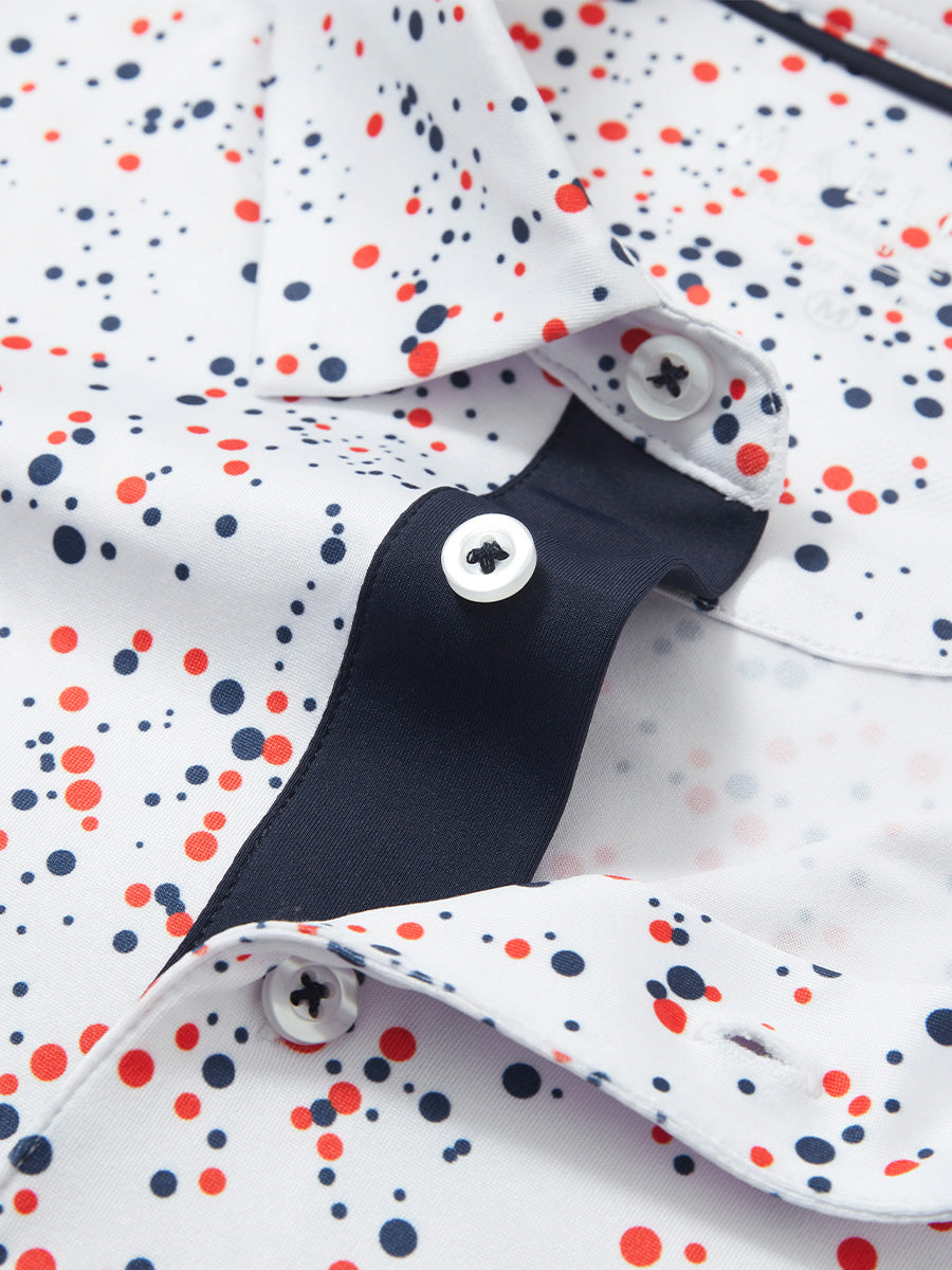 Swing in Style: 4-Way Stretch Performance Printed Golf Polo