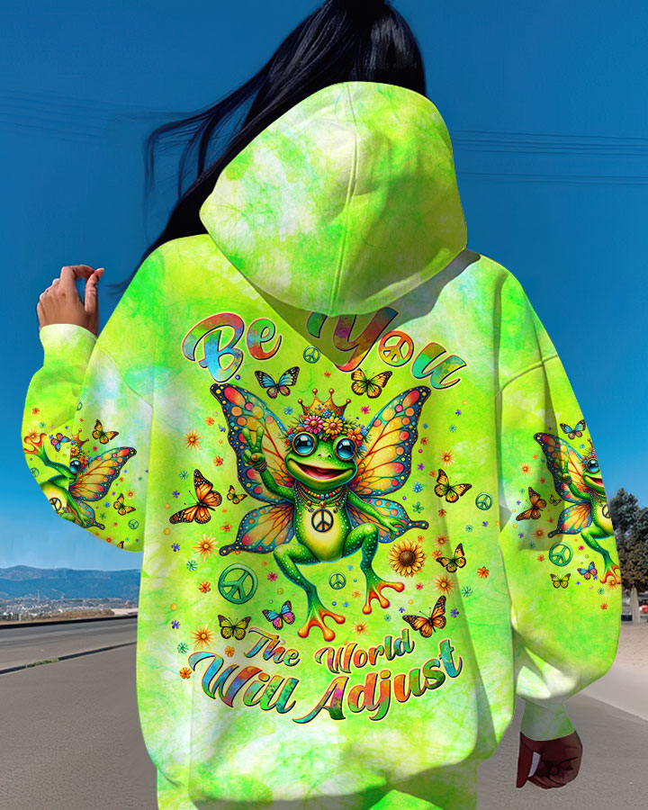 BE YOU THE WORLD WILL ADJUST FROG WINGS ALL OVER PRINT - TLTW0712233