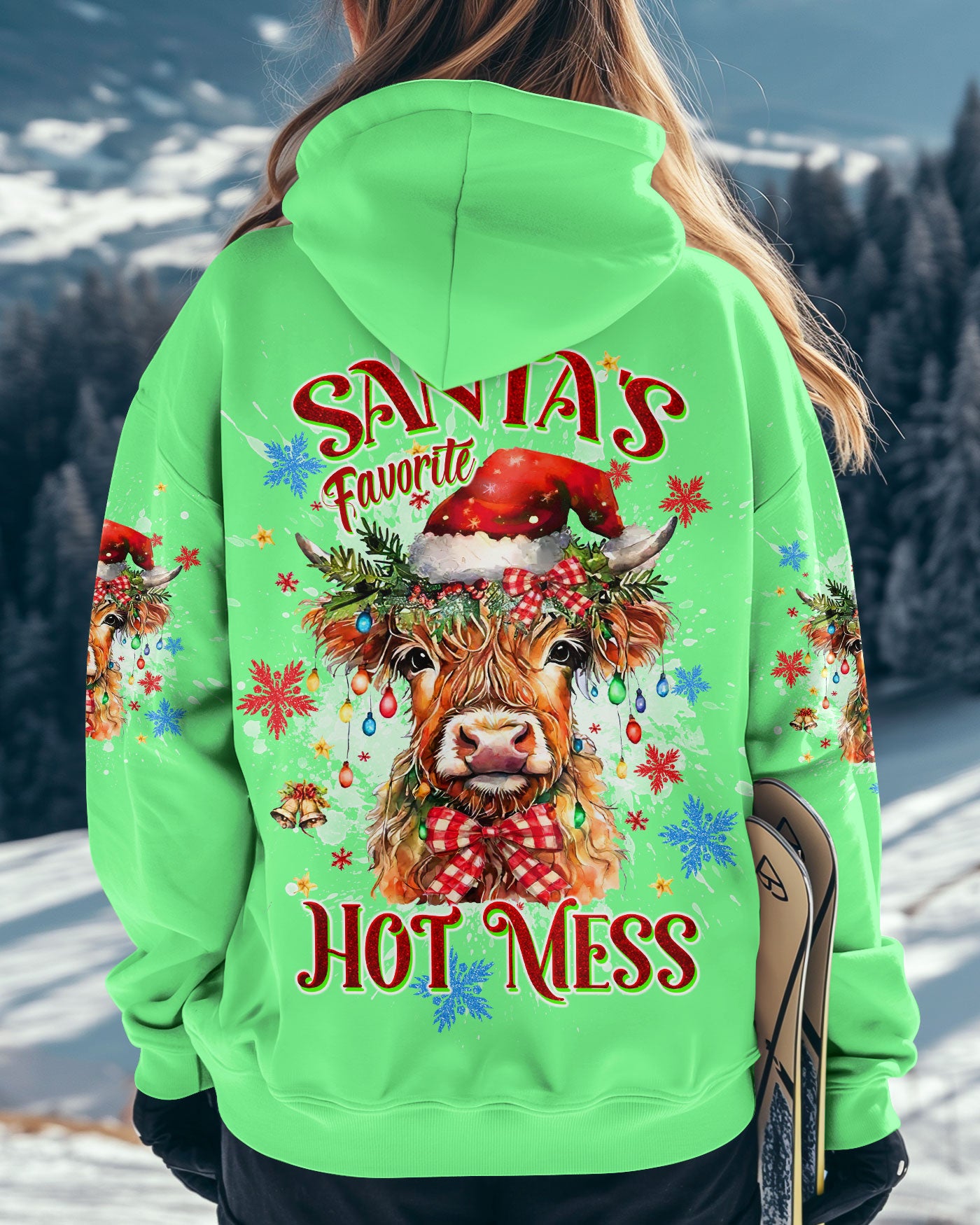 SANTA'S FAVORITE HOT MESS COW CHRISTMAS ALL OVER PRINT  - TLTW1811245