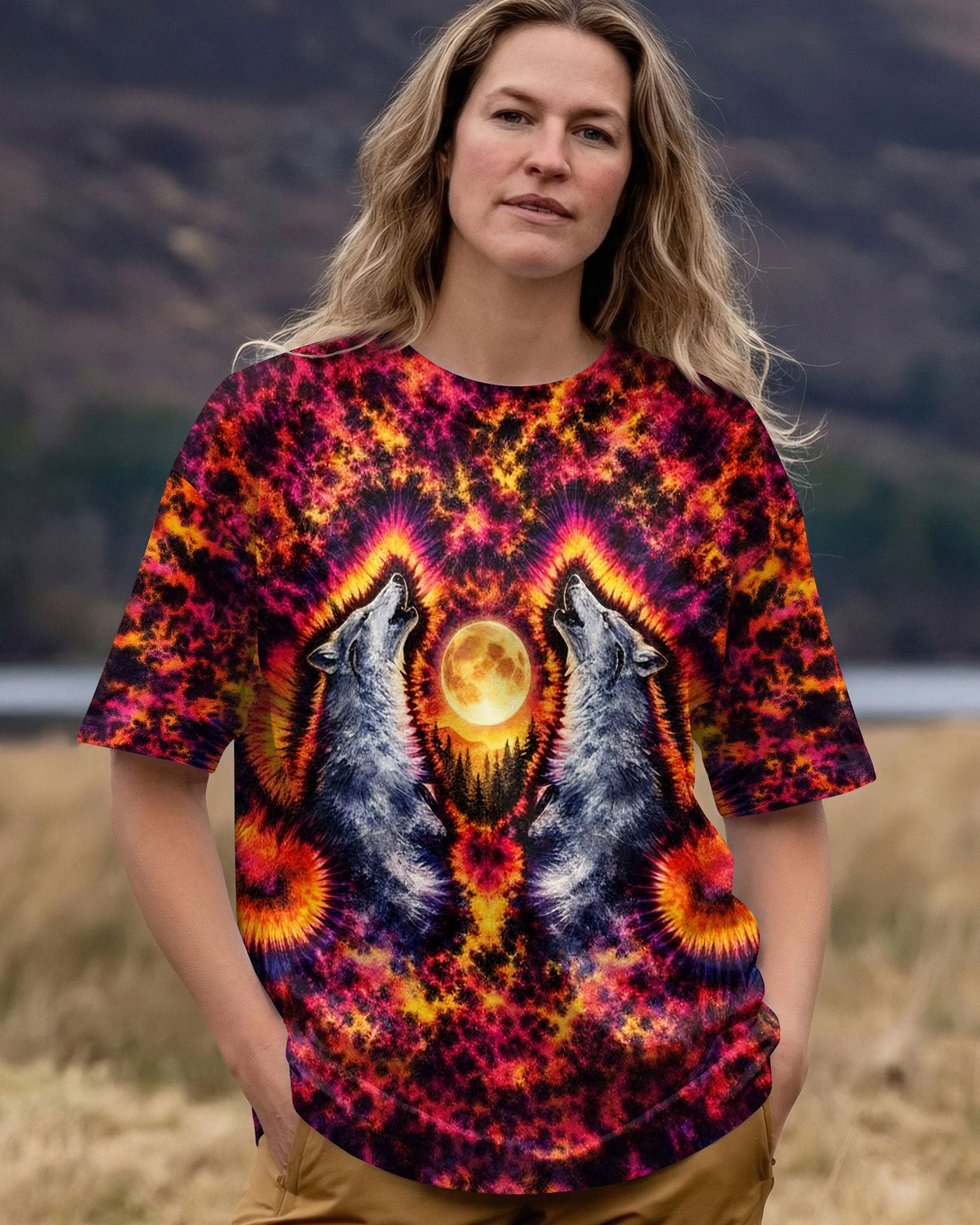 SPIRIT OF A WOLF WATERCOLOR  PATTERN ALL OVER PRINT - TLTW2005262