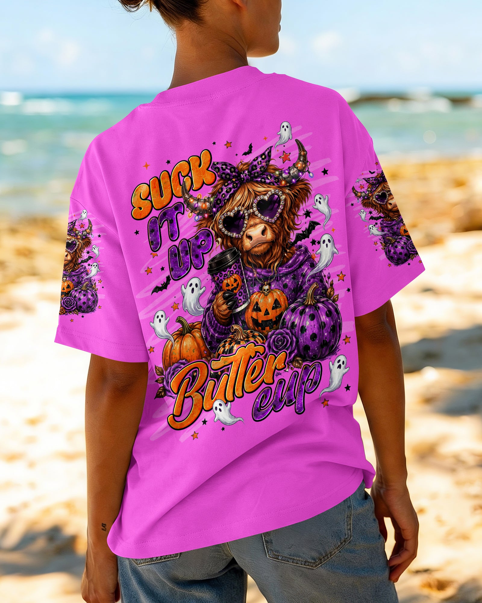 SUCK IT UP BUTTERCUP HIGHLAND COW HALLOWEEN ALL OVER PRINT  - TLNT2207261