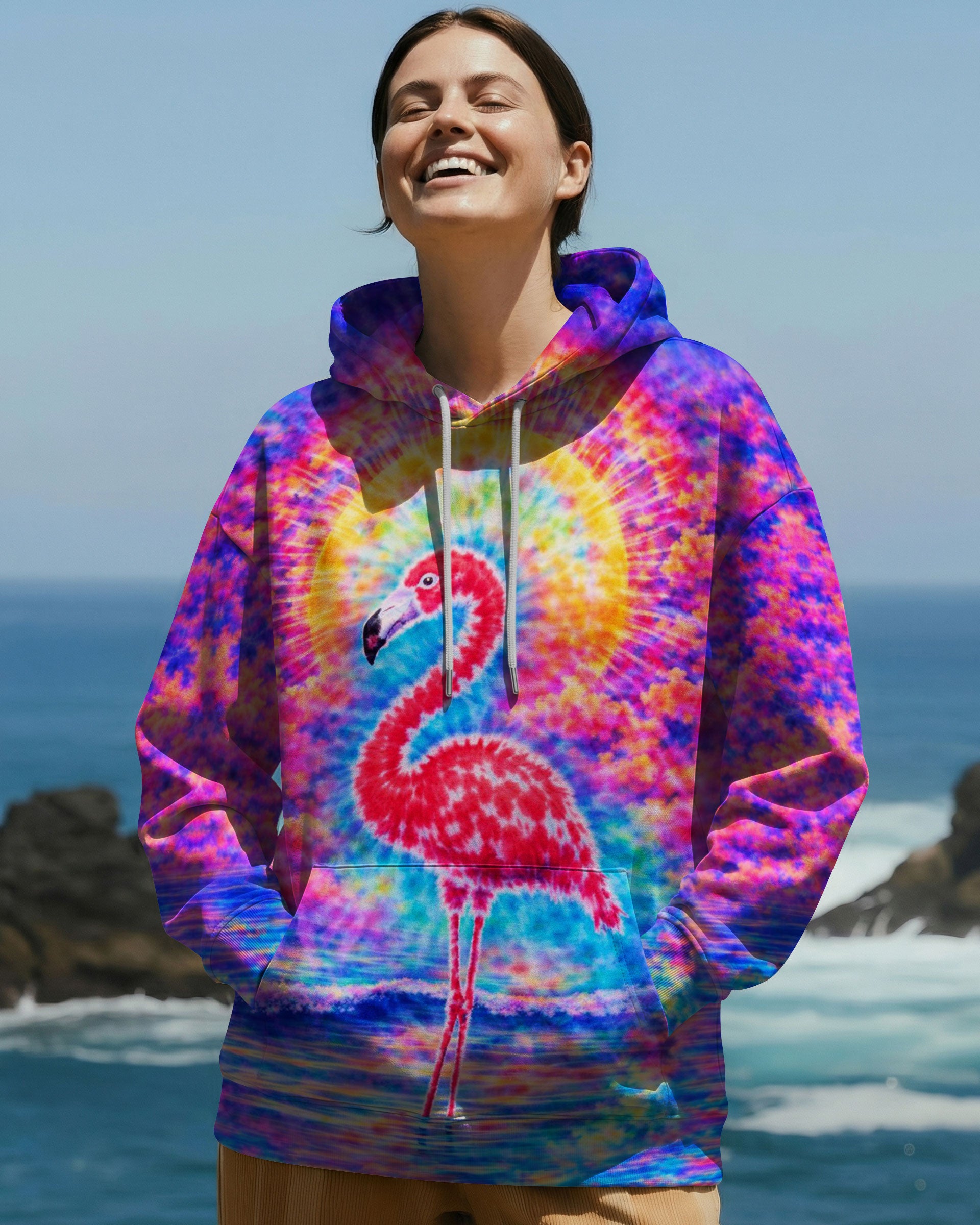 FLAMINGO SUNSET  SWIRL ALL OVER PRINT - TLTW2701262