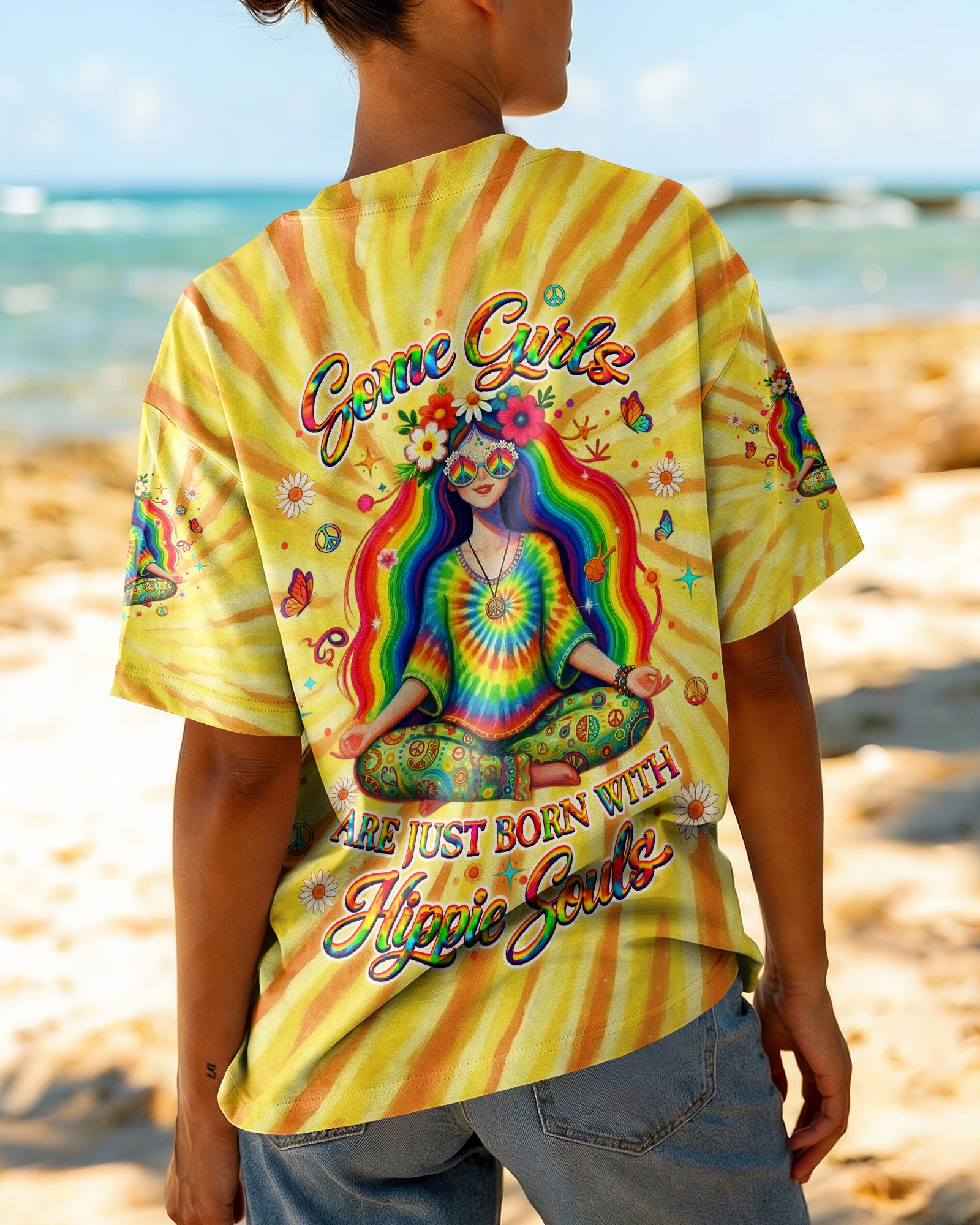SOME GIRLS ARE JUST BORN WITH HIPPIE SOULS ALL OVER PRINT - YHLT0502262