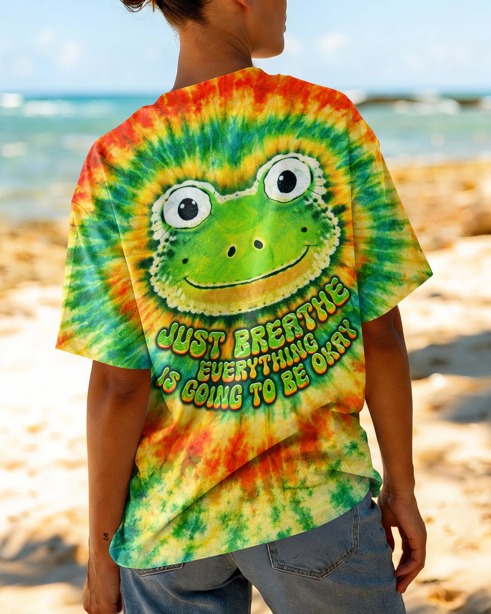 JUST BREATHE FROG SWIRL ALL OVER PRINT - TLNT1007263