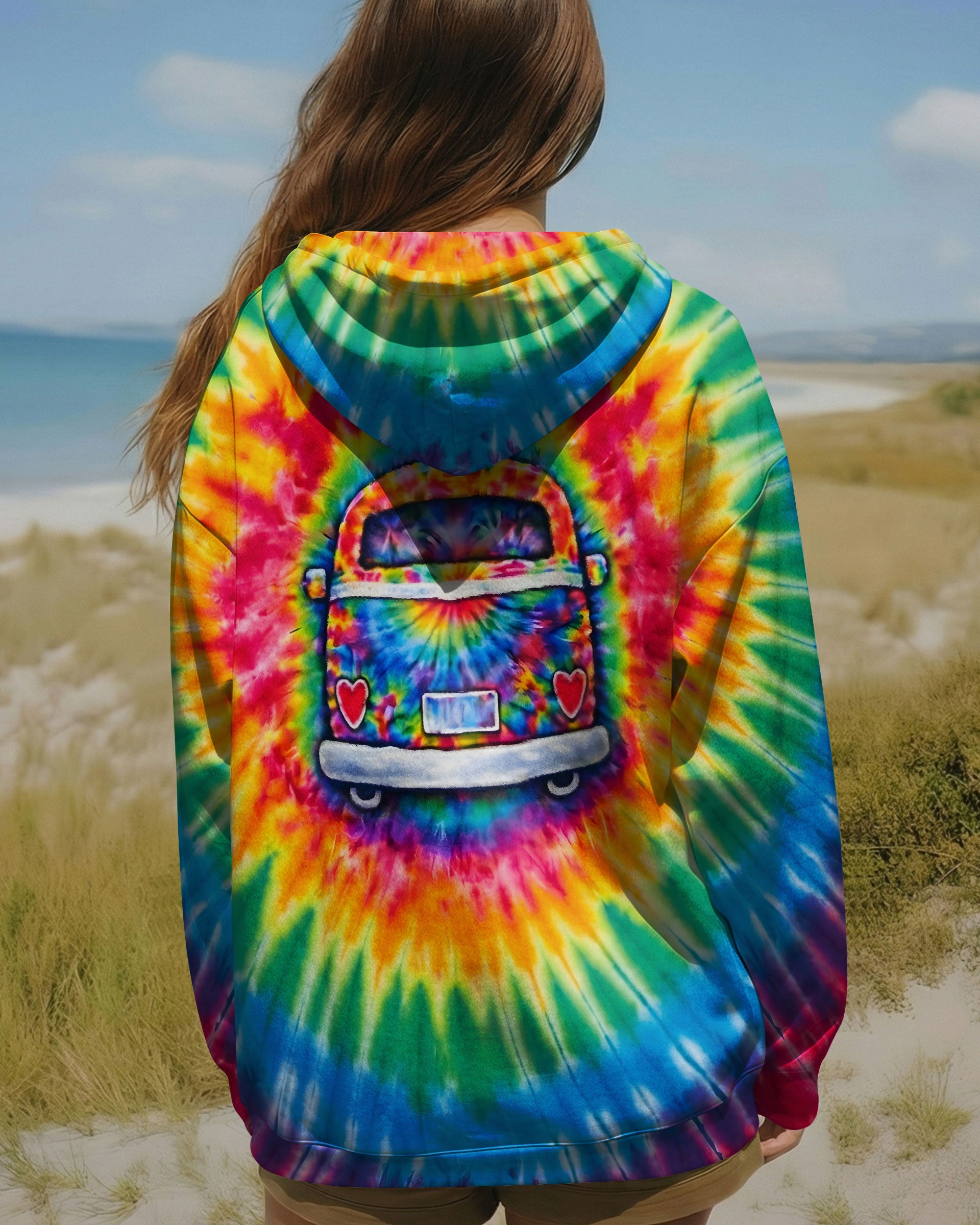 HIPPIE BUS  COLORFUL SWIRL ALL OVER PRINT  - TLTW3112251