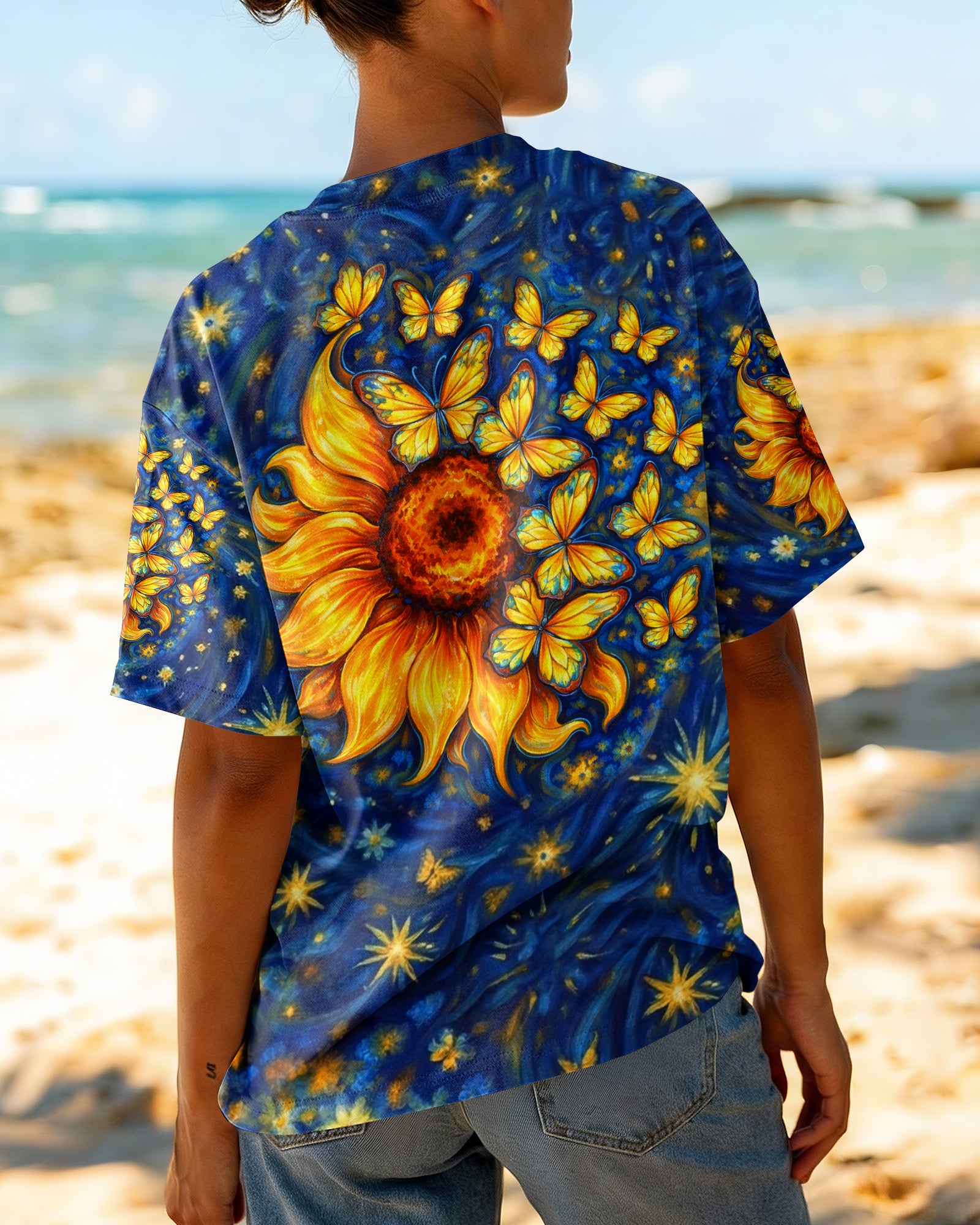 BUTTERFLY SUNFLOWER ALL OVER PRINT - TLHN0907262