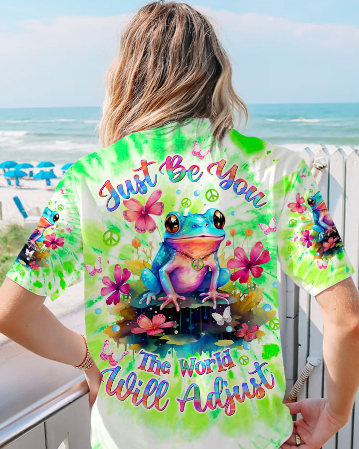 JUST BE YOU THE WORLD WILL ADJUST FROG ALL OVER PRINT - TLTW1212233
