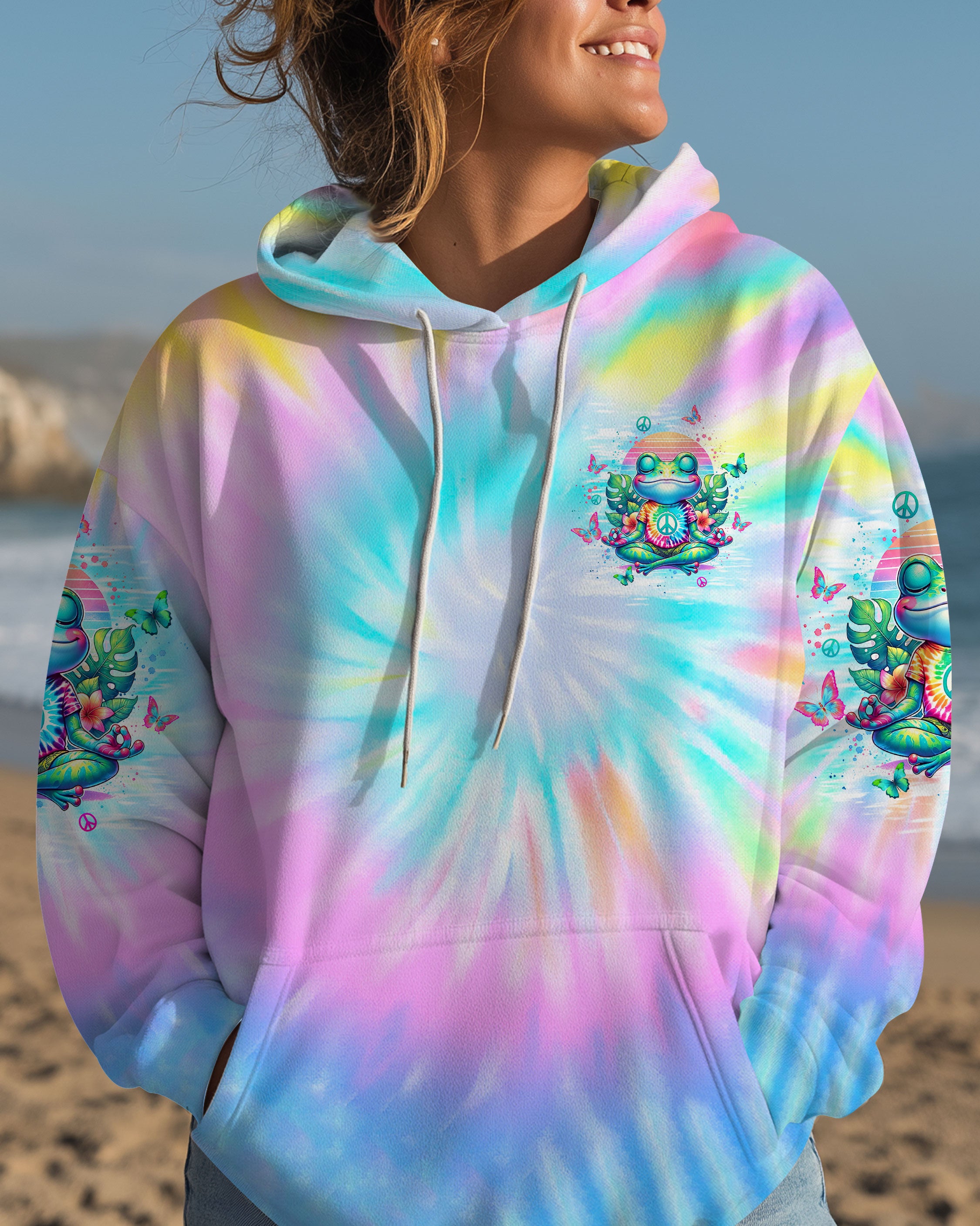 JUST BREATHE FROG TIE DYE ALL OVER PRINT - TLTW2907253