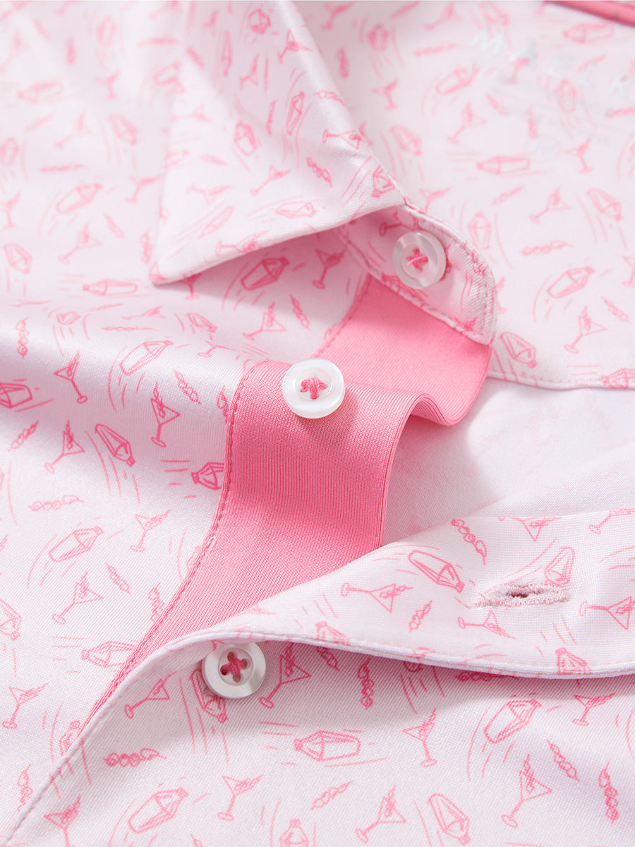 Swing in Style: 4-Way Stretch Performance Printed Golf Polo