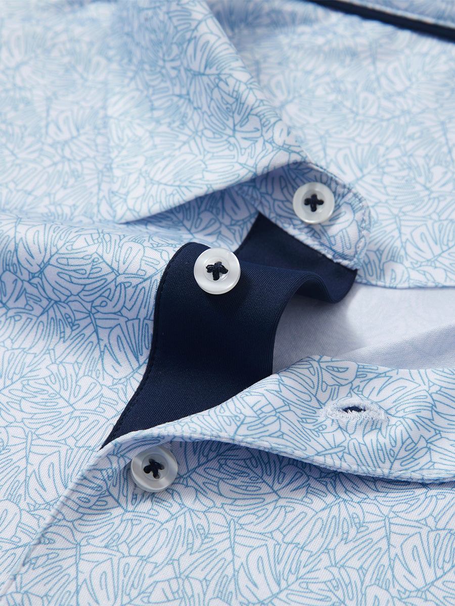 Swing in Style: 4-Way Stretch Performance Printed Golf Polo