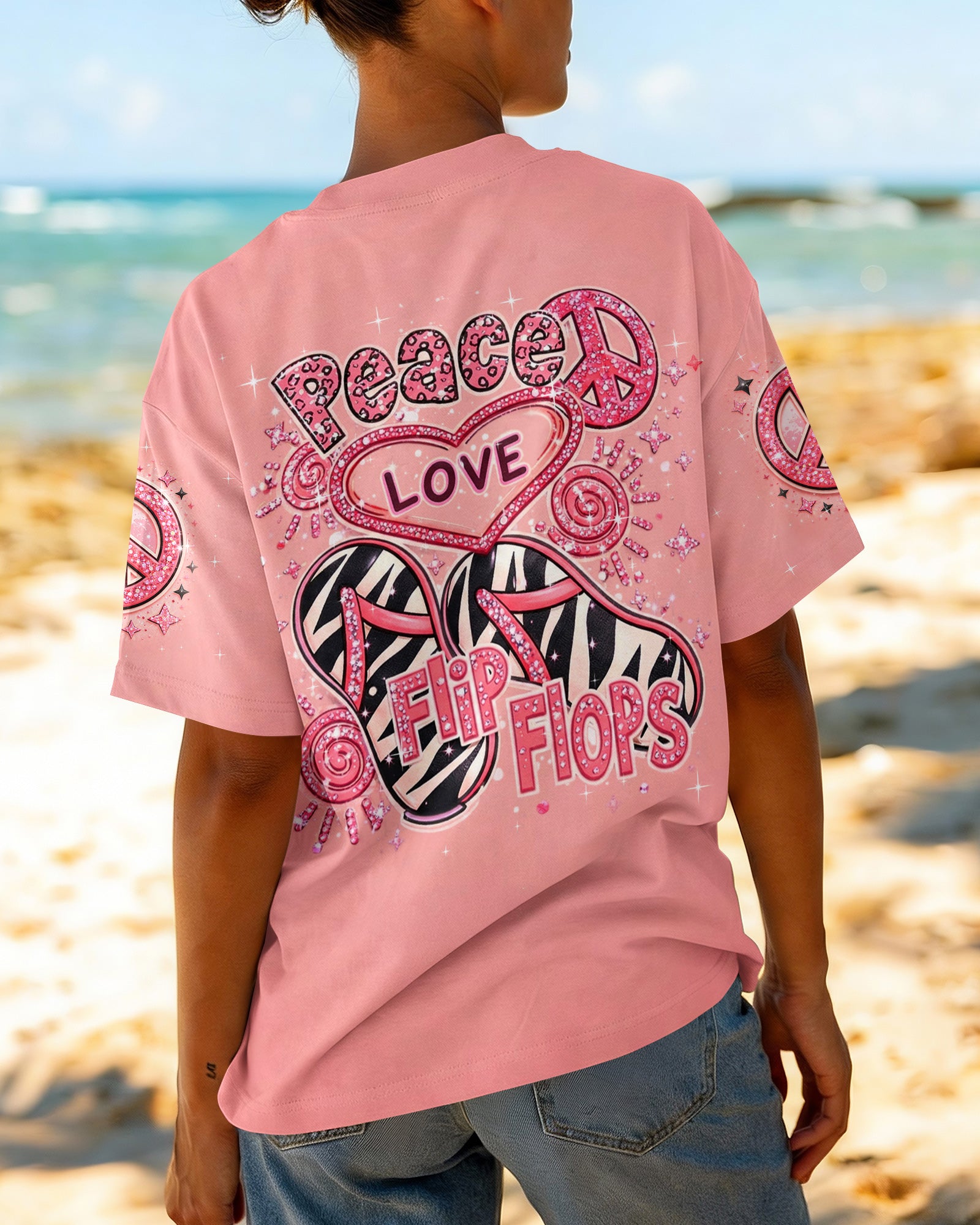 PEACE LOVE FLIP FLOPS ALL OVER PRINT - TLHN0603261
