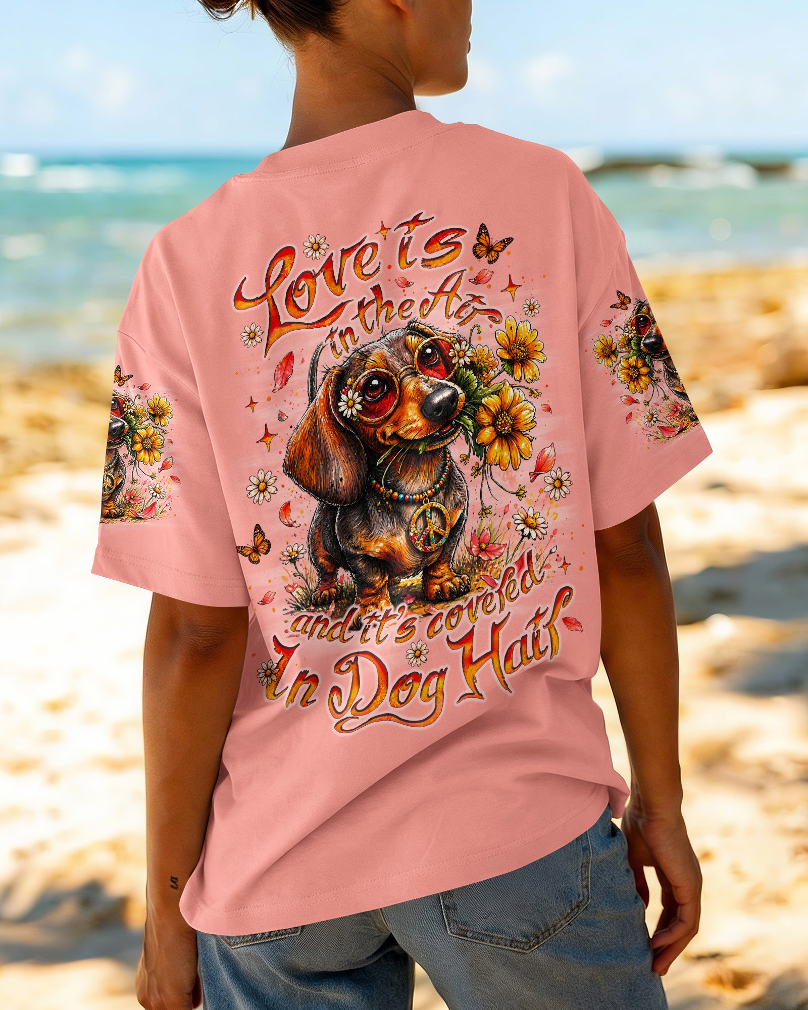 LOVE IS IN THE AIR DACHSHUND DOG ALL OVER PRINT   - TLNO0405261