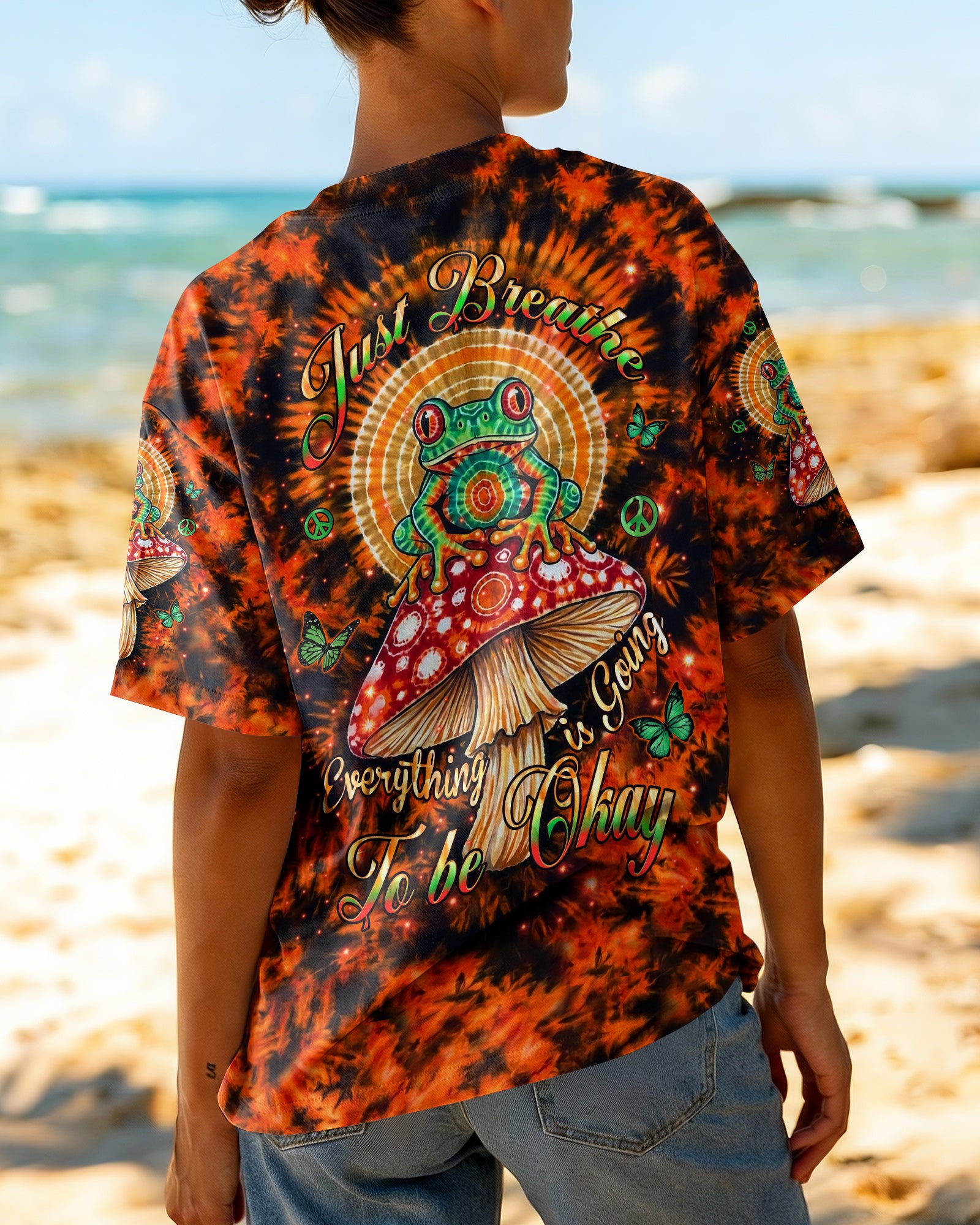 JUST BREATHE FROG SWIRL ALL OVER PRINT  - TLHN2404261