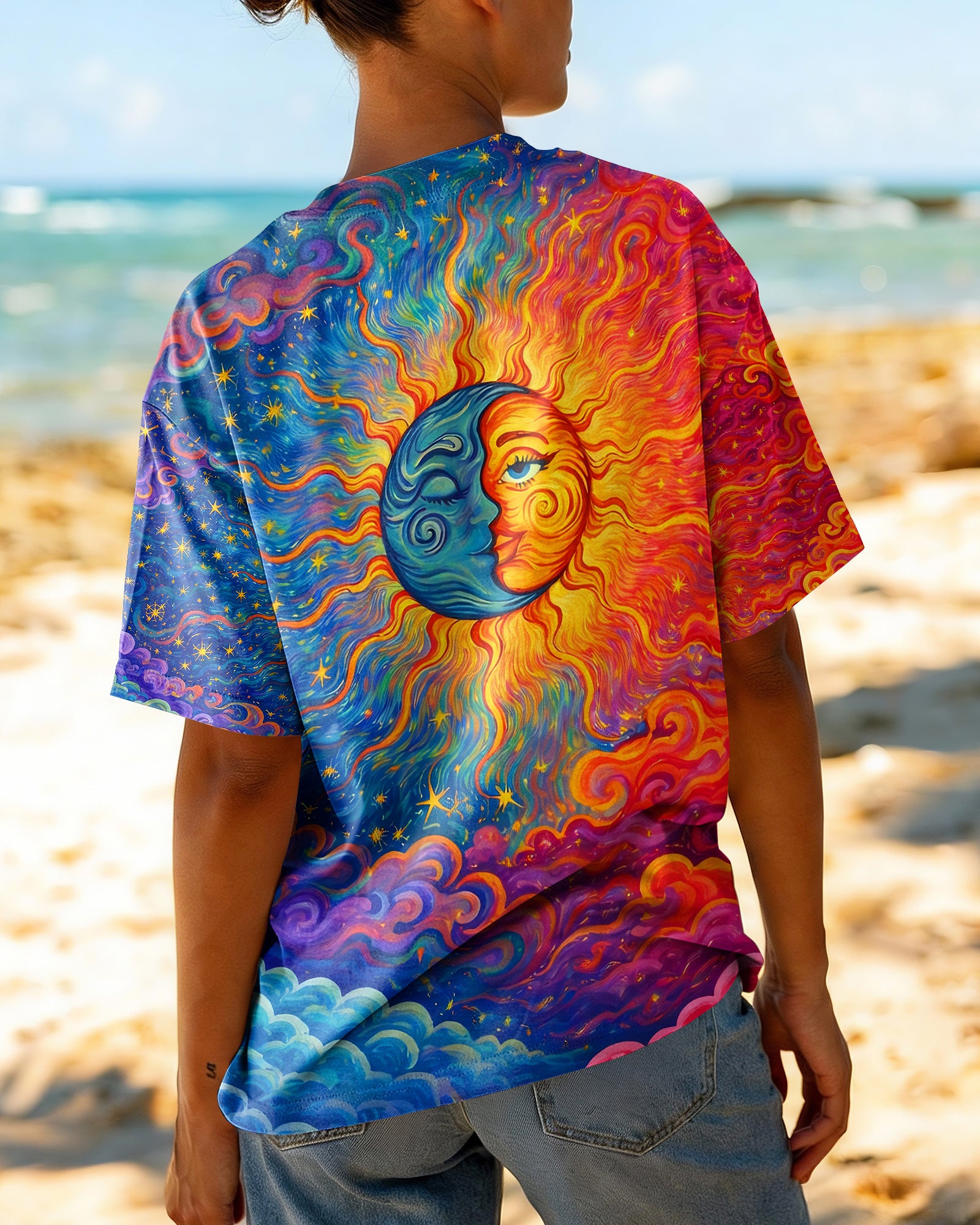 HIPPIE SUN MOON ART ALL OVER PRINT - TLNO2602261