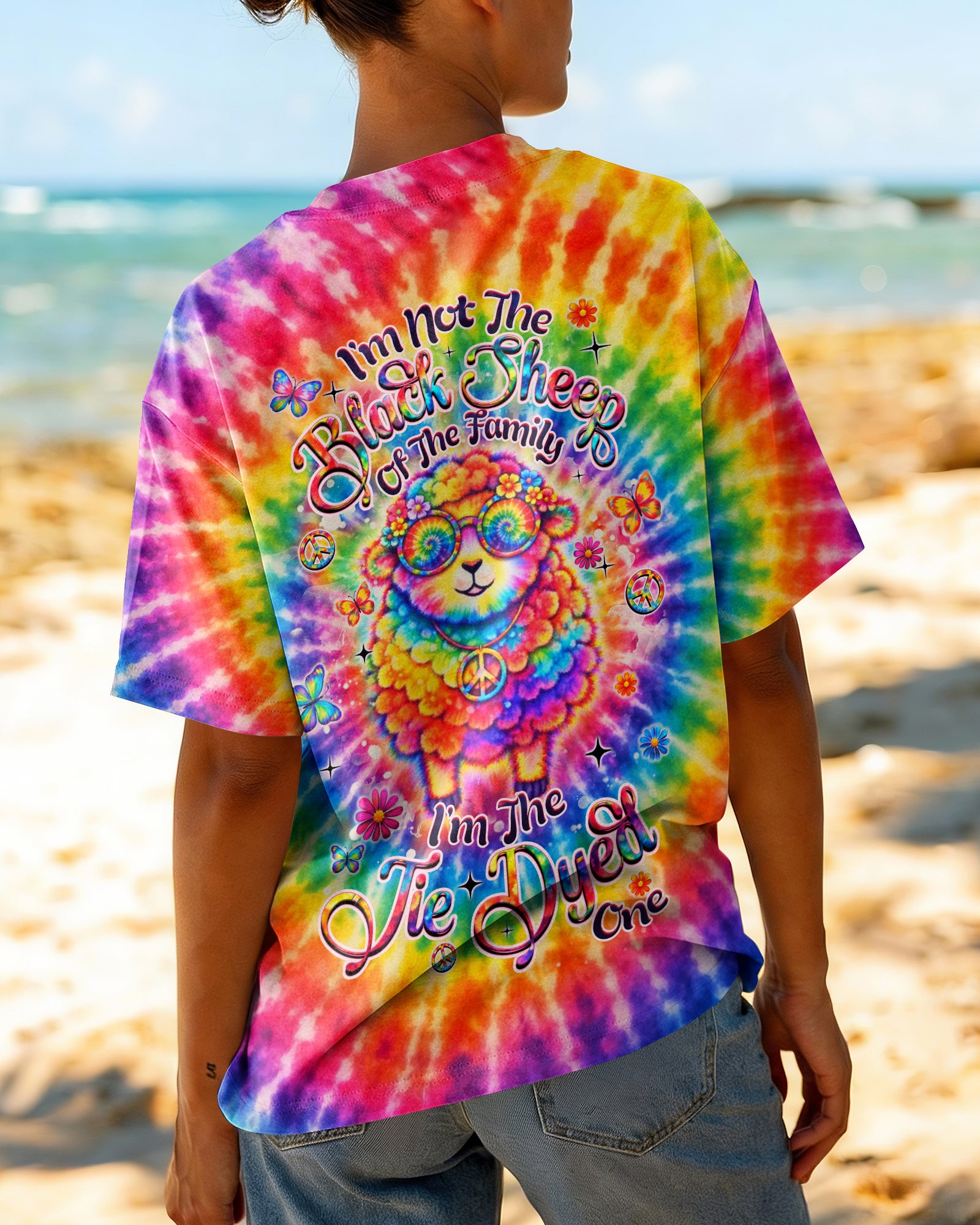 I'M NOT THE BLACK SHEEP COLORFUL SWIRL ALL OVER PRINT  - TLHN2703263