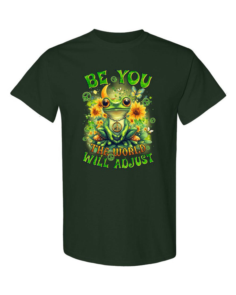 BE YOU THE WORLD WILL ADJUST FROG TIE DYE COTTON SHIRT - TYQY0401254