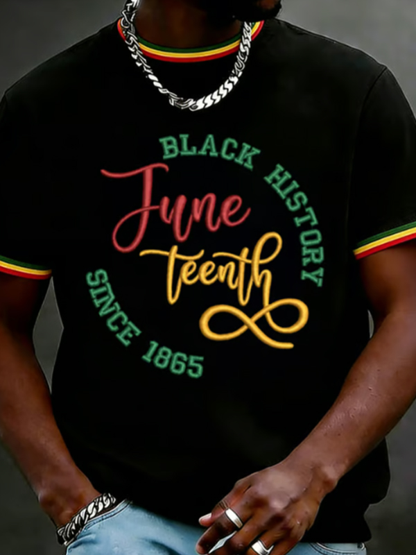 Men's Black History Since 1865 Juneteenth Print T-Shirt