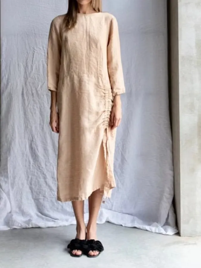 Women's Cotton Linen Shirt Dress