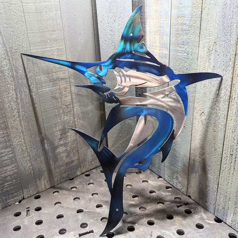 Metal Bass Fish with Hooks Plasma Cut Sign Art Fishing Art Gone Fishing(🔥LAST DAY 49% OFF)