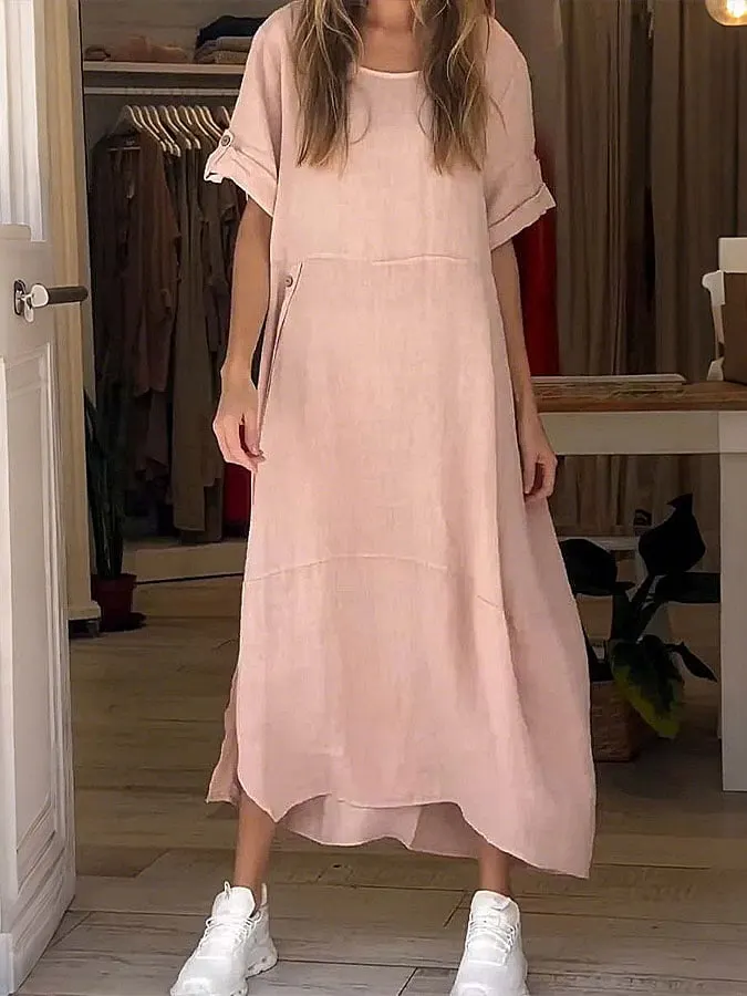 Women's solid color casual dress