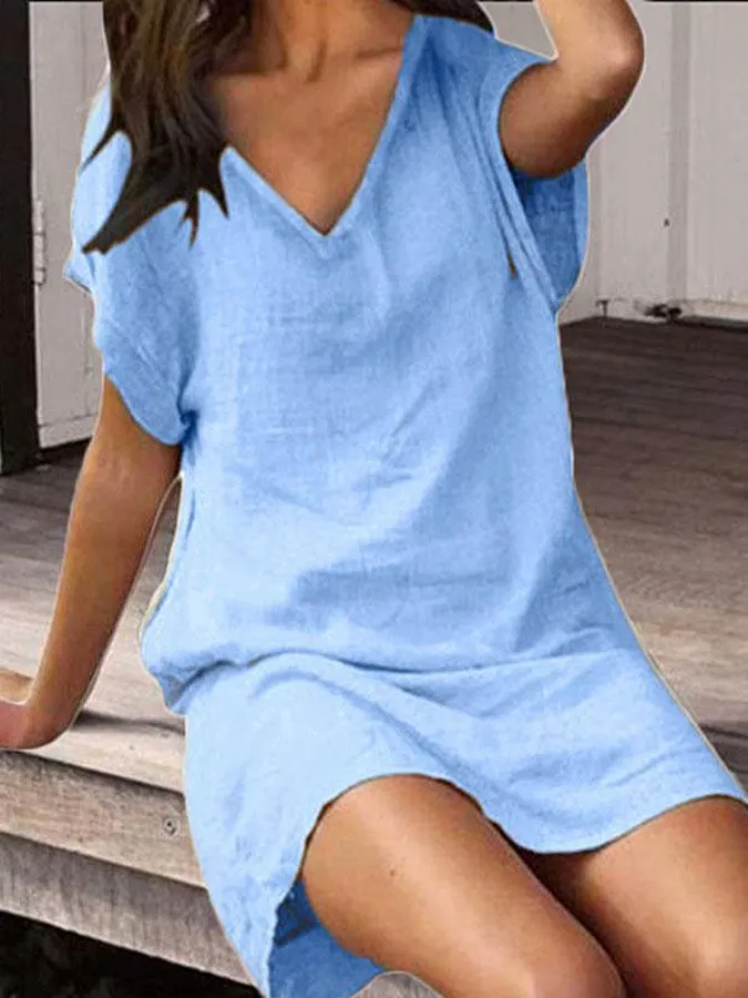Women's Casual V Neck Dress
