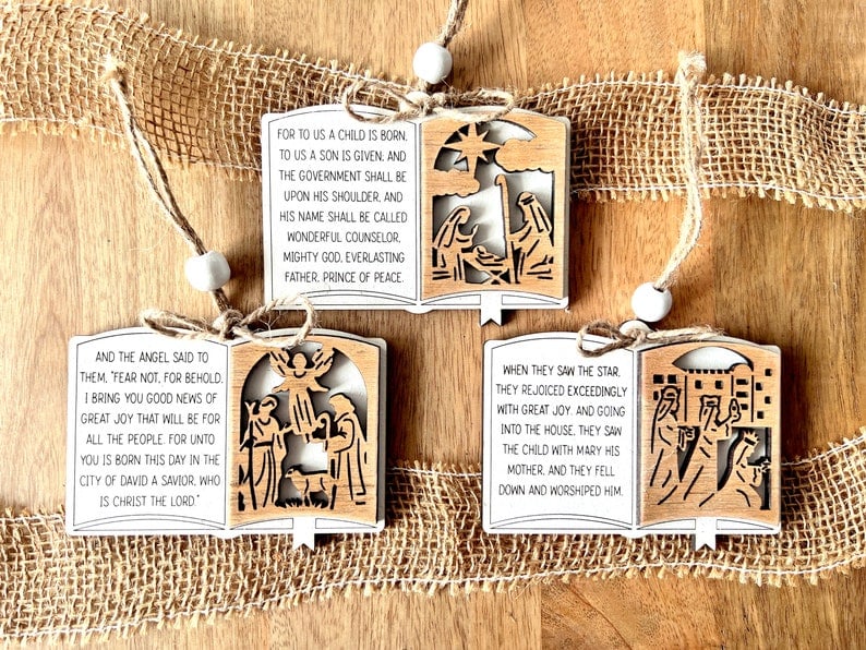 3D Handmade Nativity Scene Decorative Christmas Book