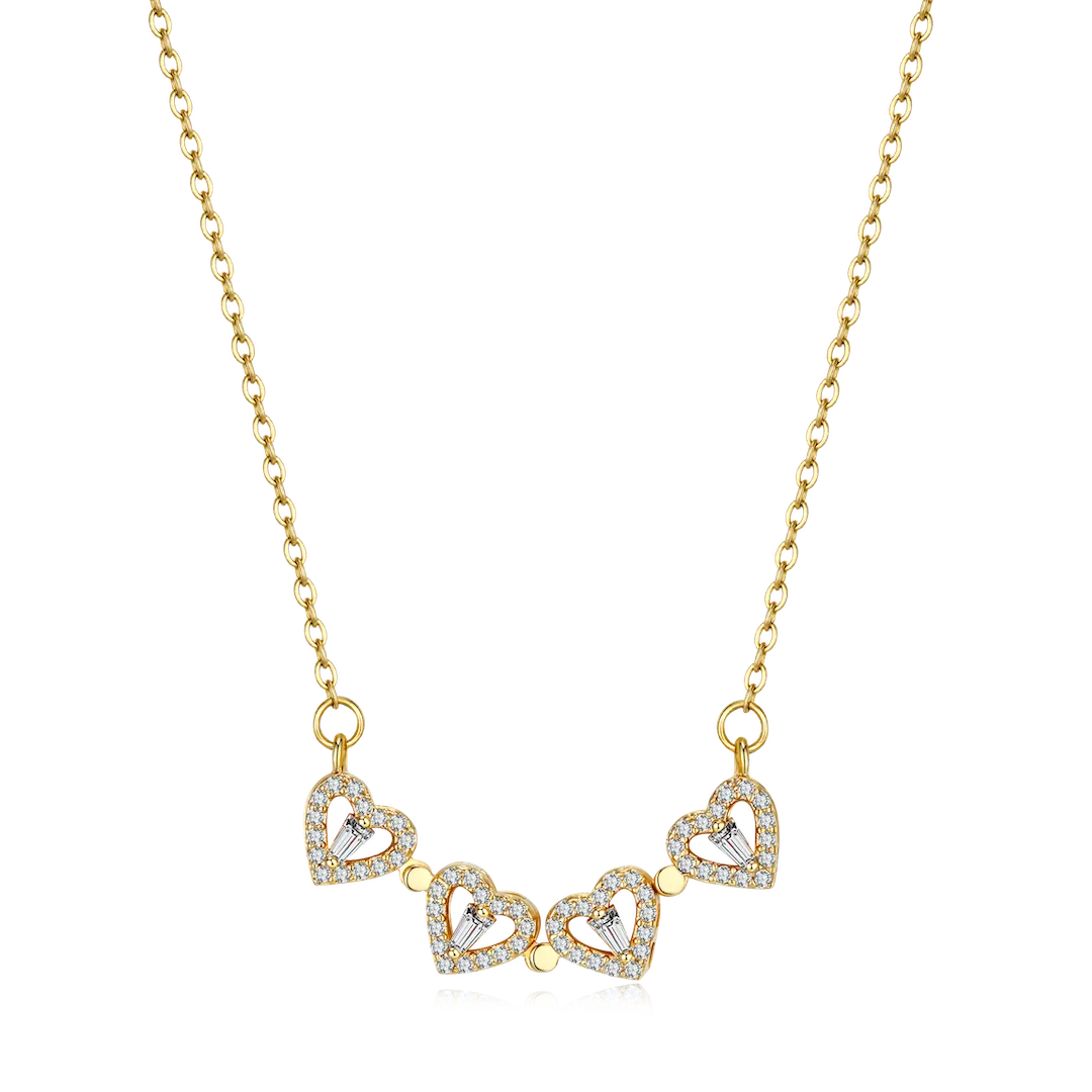 Loveandcrafted Clover Hearts Necklace