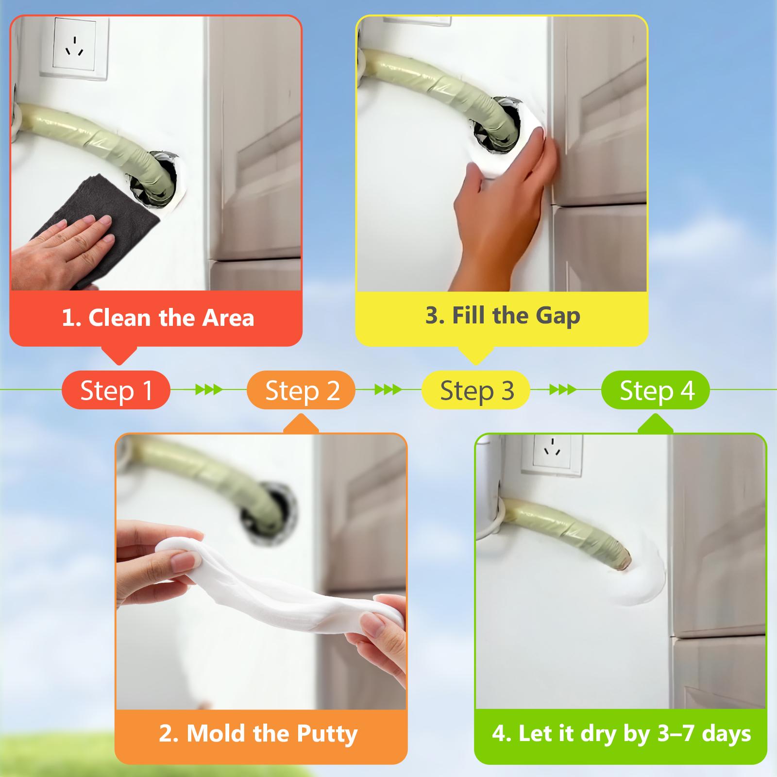 10Pcs Professional Sealant Clay - Waterproof & Anti-Insect Wall Hole Filler Mud, Sticky Pipe Repair Putty for Air Conditioning Holes & Wall Cracks, Non-Toxic Quick Drying Mastic for Home Repair