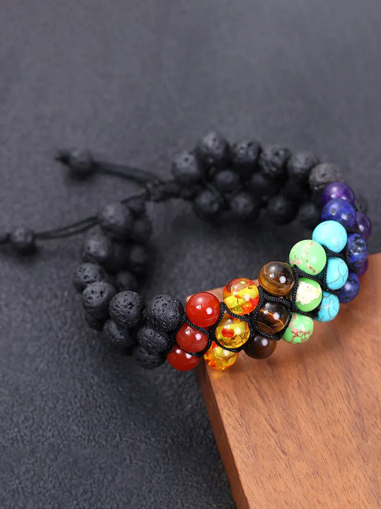 Vintage Multiple Rows Beaded   Protection Bracelet