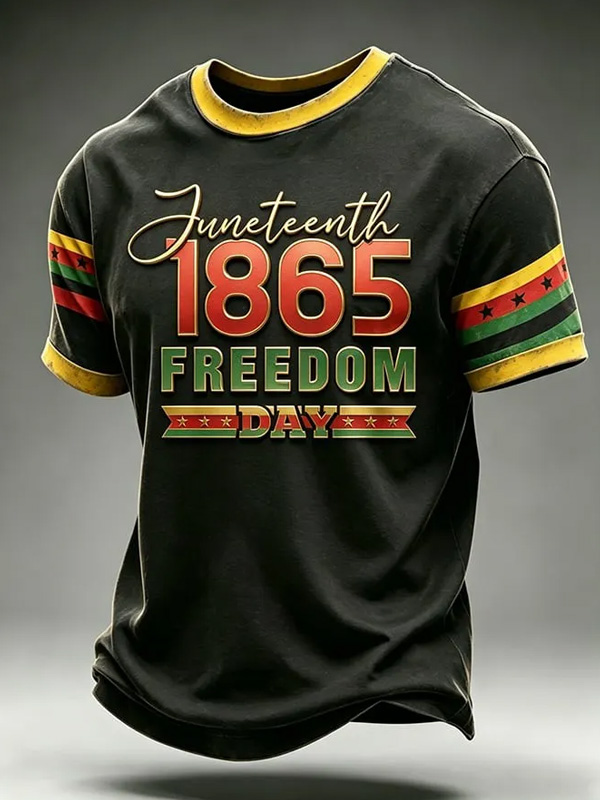 Men's Juneteenth 1865 Freedom Day Print T-Shirt