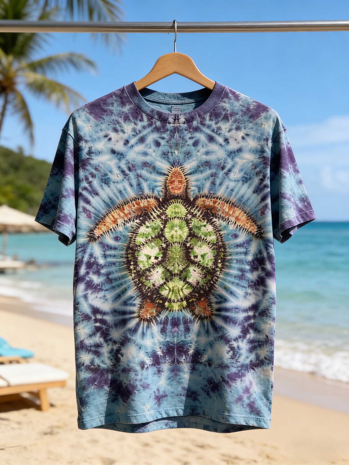 Men's Tie Dye Sea Turtle Art Print T-Shirt