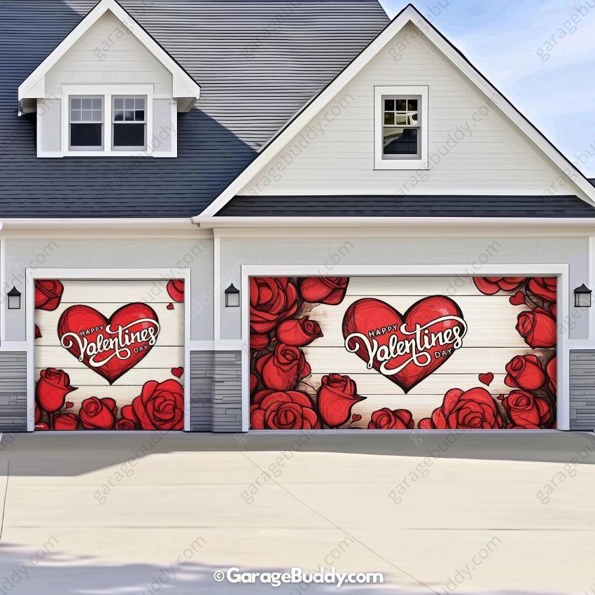Garage Buddy | Valentine's Day (Roses) | Festive Garage Door Cover