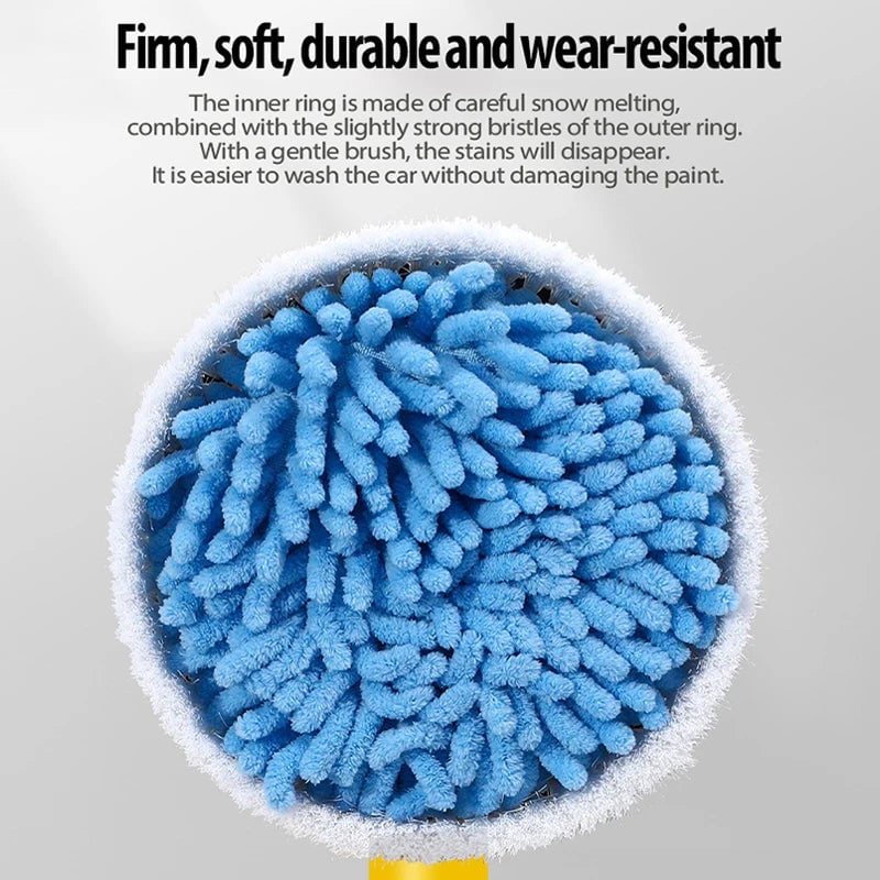 Rotating Car Wash Brush, 360 Degree Automatic Rotating Adjustable Dip Wash Brush High Pressure Washer for Vehicle Cleaning
