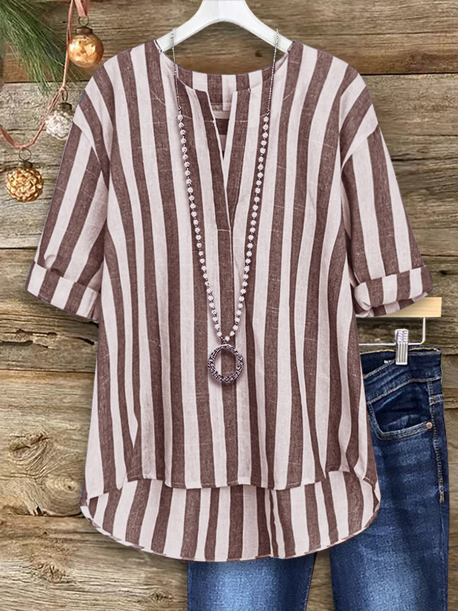 Women's Two-tone Striped Top