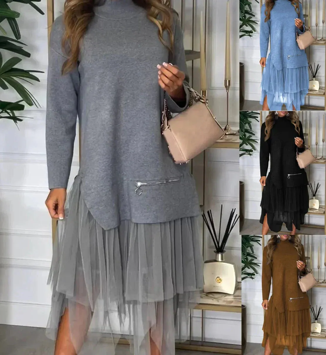 Women's Mesh Patchwork Dress