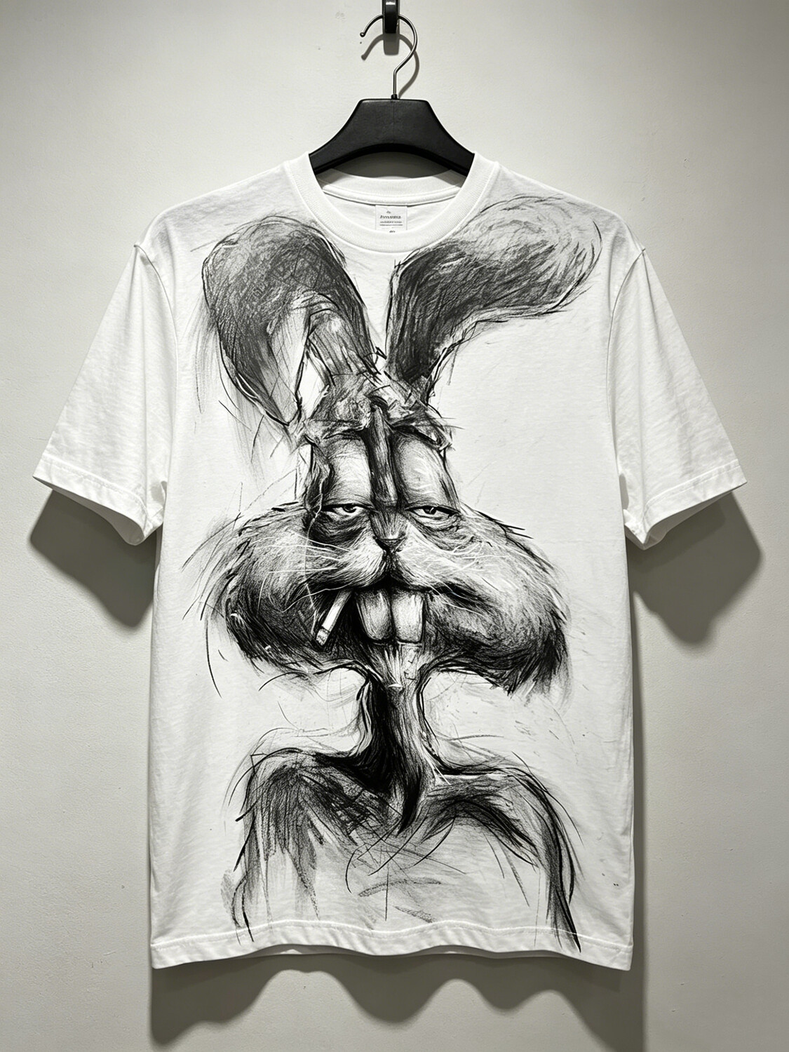 Men's Funny Rabbit Print Casual T-Shirt
