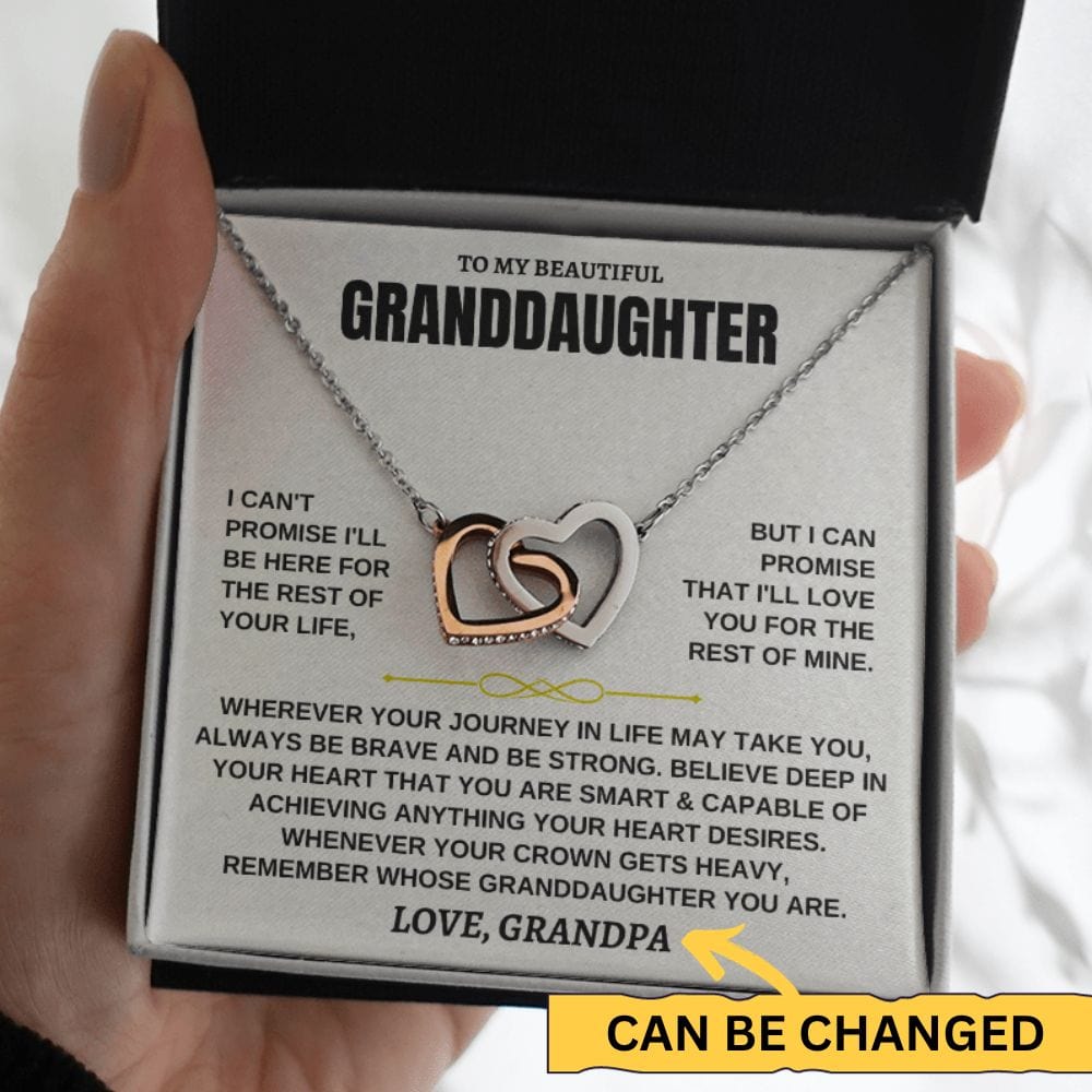Sugarspring[ALMOST SOLD OUT] To My Beautiful Granddaughter - Interlocked Hearts Necklace Gift Set - SS117