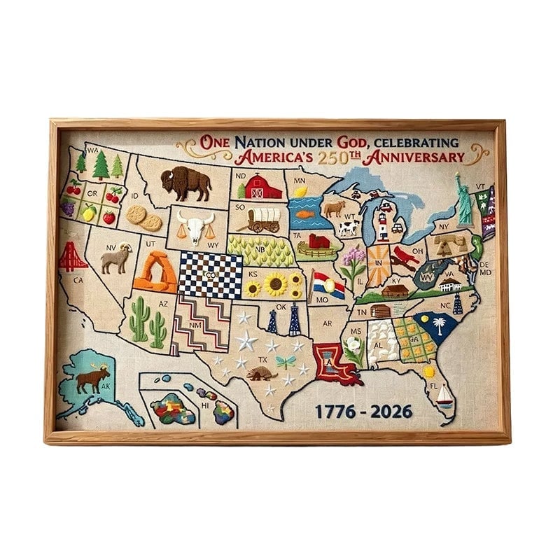 🎁LAST DAY Promotion-Wooden USA Map Puzzle 🗺️🔥