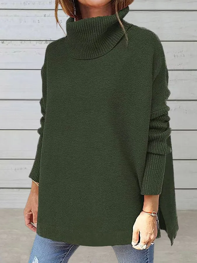 Women's Turtleneck Loose Bat Sleeve Sweater