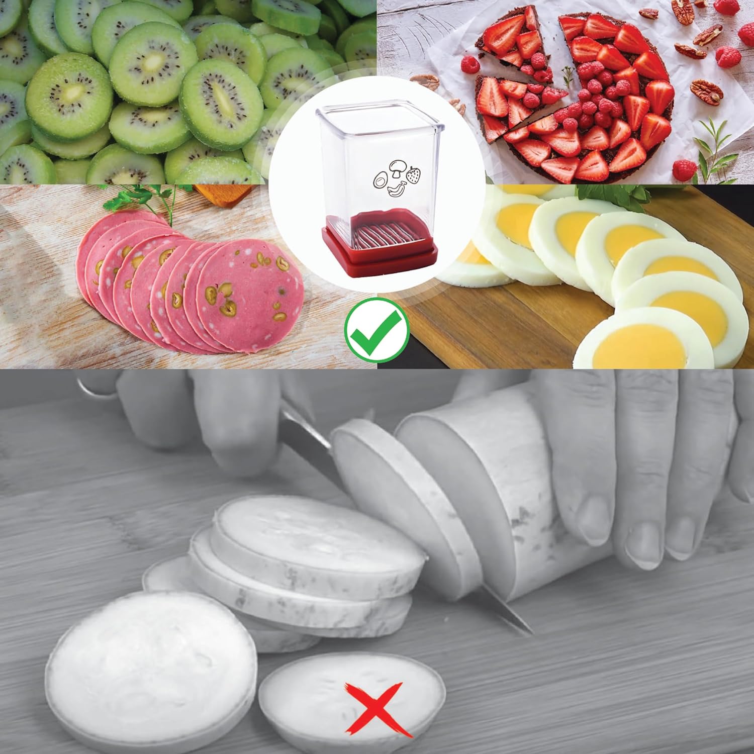 Cup Slicer – Multi-Function Fruit, Veggie & Egg Slicer