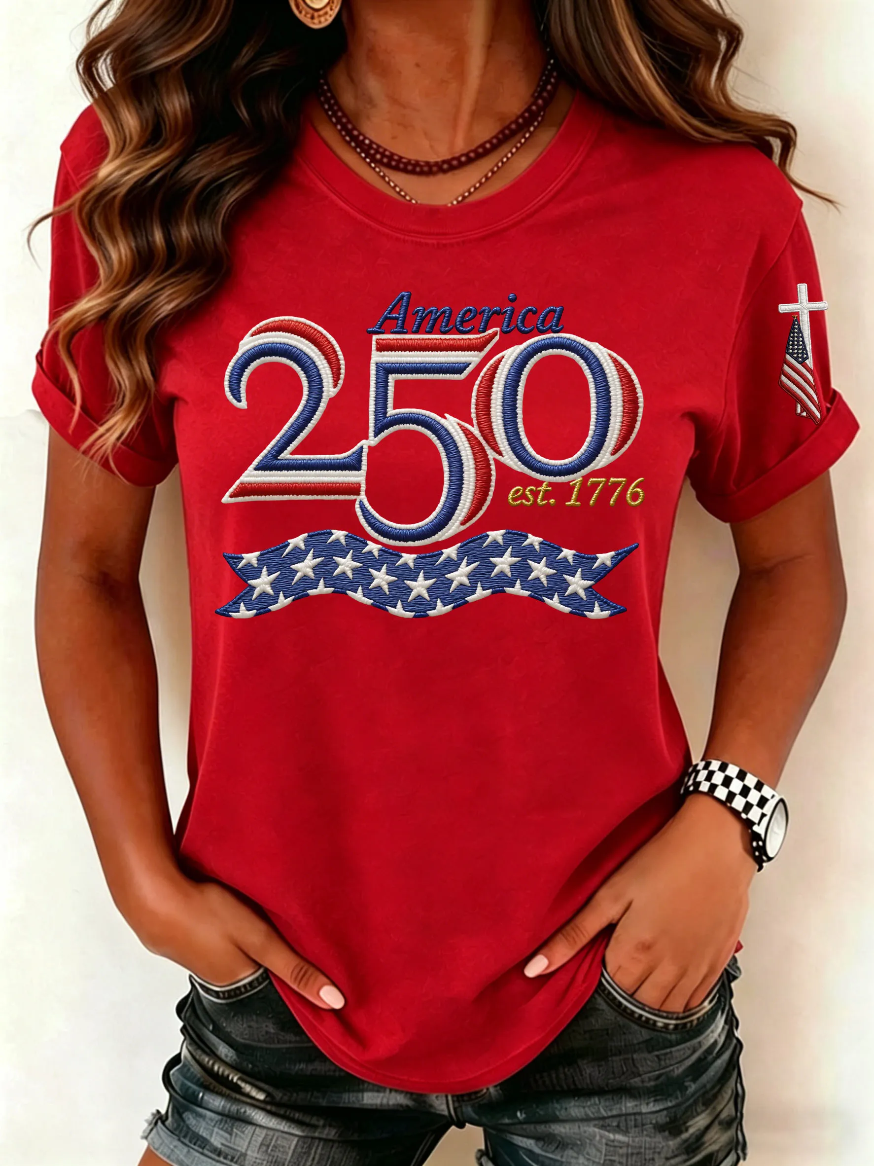 Women's Retro 1776–2026 250 Year Print T-Shirt