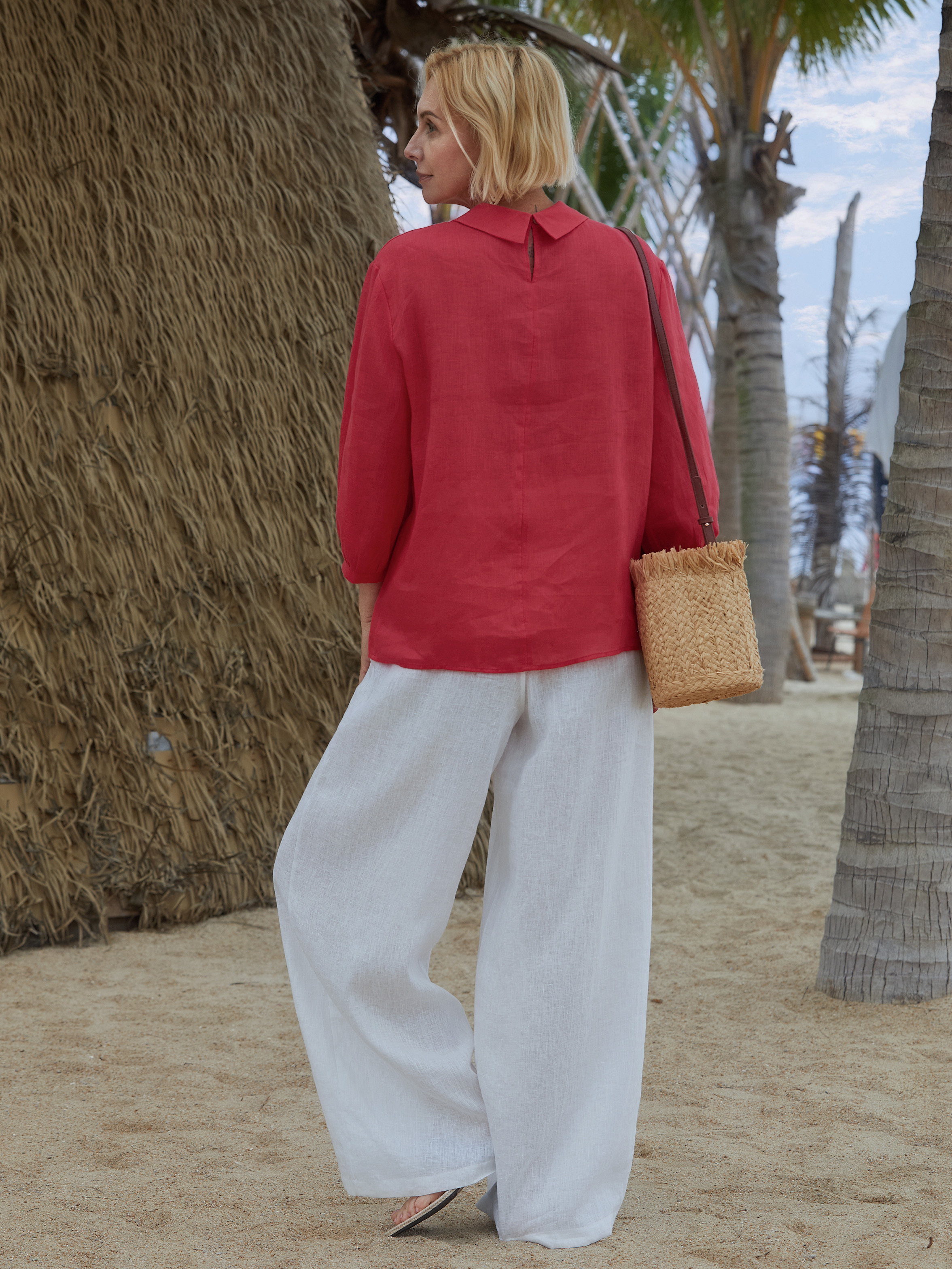 Women's  Linen 3/4 Sleeve Shirt