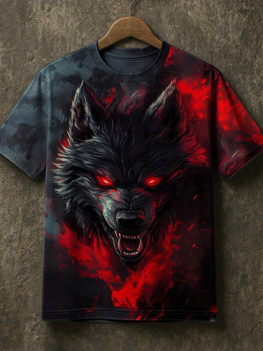 Men's African Wolf Art Print T-Shirt