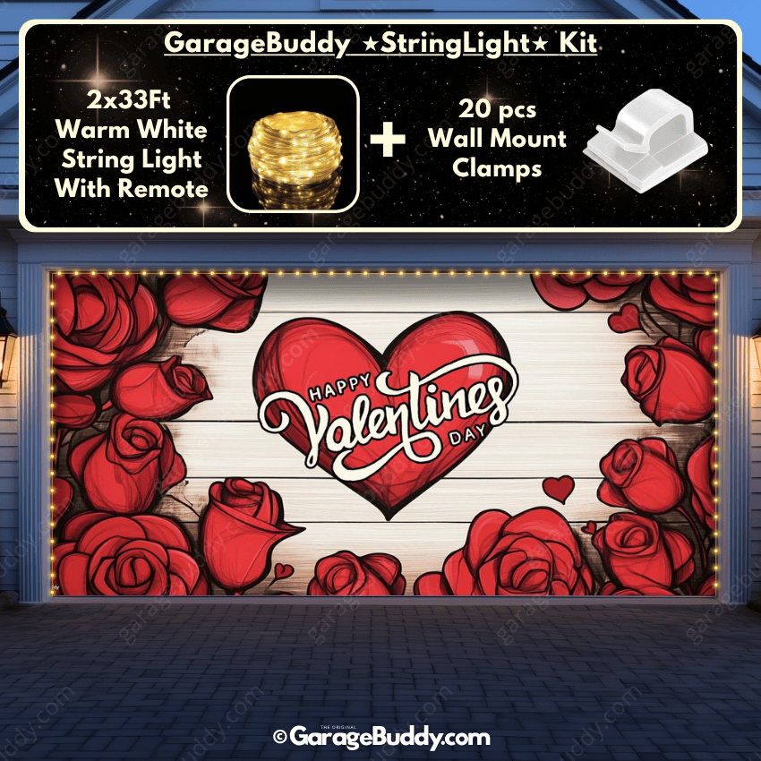 Garage Buddy | Valentine's Day (Roses) | Festive Garage Door Cover