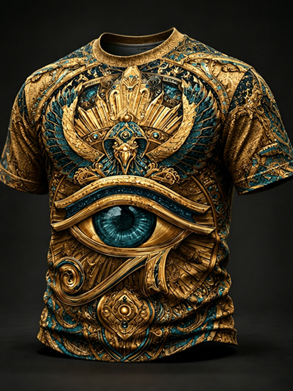 Men's Eye Of Horus Egypt Ethnic Art Print Casual T-Shirt