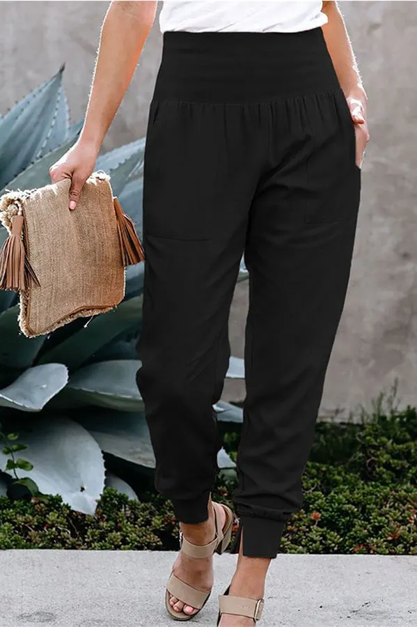 Women's Fresh Air Linen Pocketed Cotton Joggers
