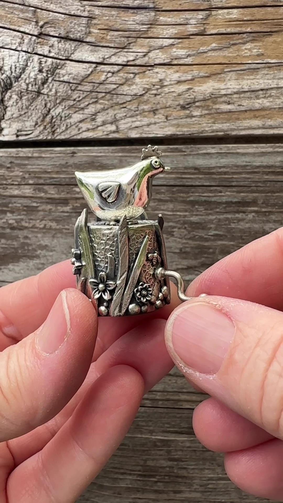Funny Silver Chicken Toy